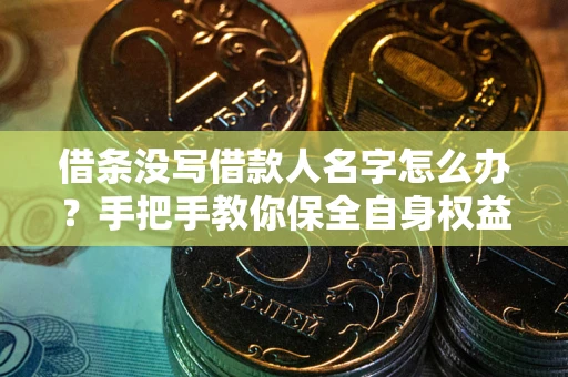 武汉借条没写借款人名字怎么办？手把手教你保全自身权益
