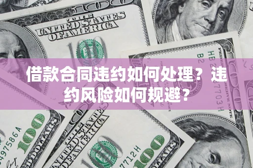 武汉借款合同违约如何处理？违约风险如何规避？