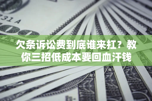 武汉欠条诉讼费到底谁来扛？教你三招低成本要回血汗钱